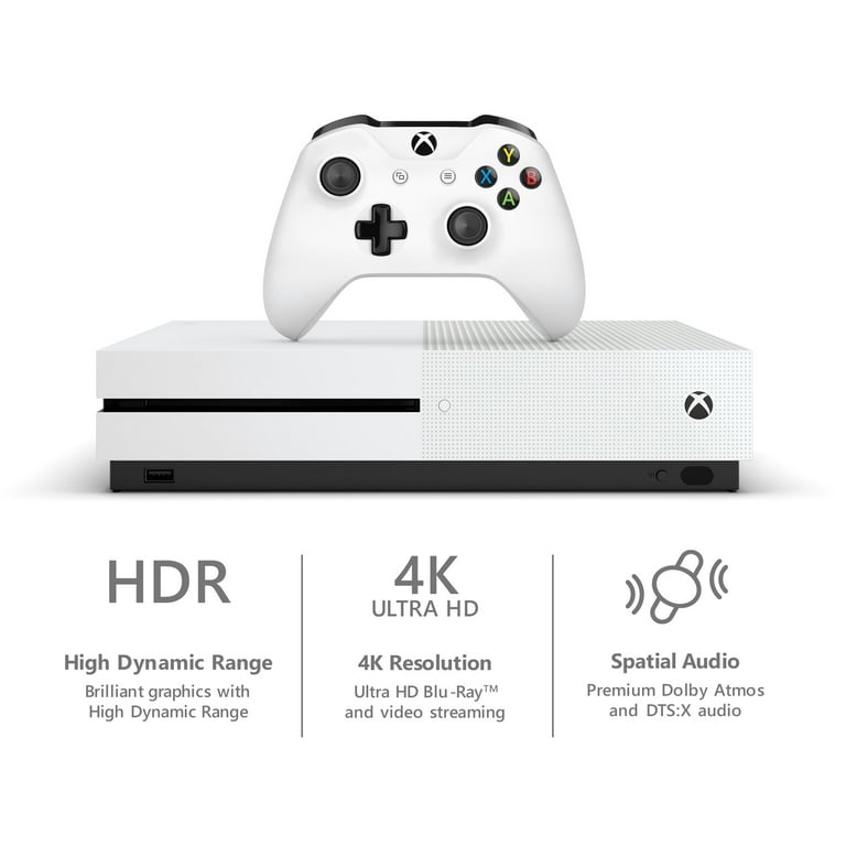 Restored Microsoft Xbox One S 500GB Console White Slim (Refurbished)