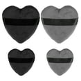 thumbnail image 1 of 4 piezas de polvos sueltos Puff Face Soft Heart Shape Puff Blender Herramienta de maquillaje de belleza Short Plush Black and Gray, 1 of 6