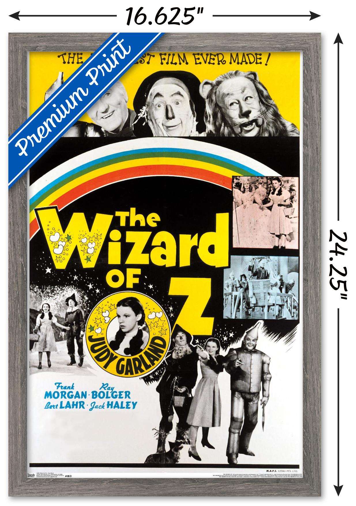 The Wizard Of Oz - One Sheet Wall Poster, 14.725" x 22.375", Framed