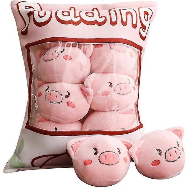Adorable almohada de bocadillo, juguete de peluche, pudín, decoración, figura de gatito extraíble
