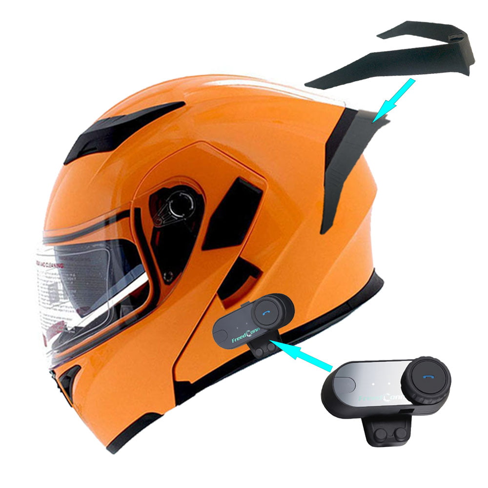 1Storm Motorcycle Modular Full Face Flip up Dual Visor Helmet + Spoiler