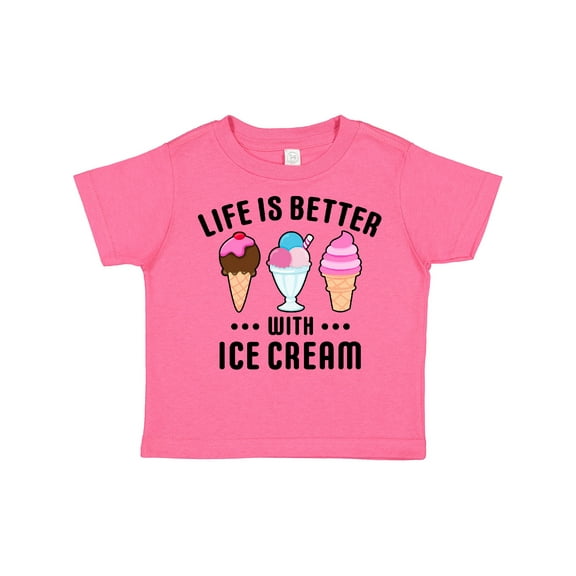 Inktastic Life is Better with Ice Cream Boys or Girls Toddler T-Shirt