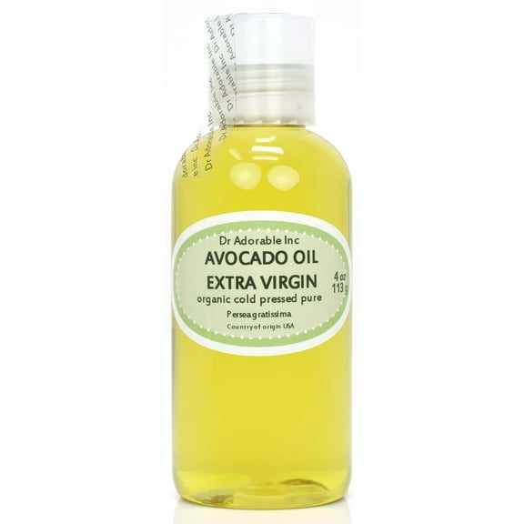 Dr. Adorable - 100% Pure Avocado Oil Organic Cold Pressed Unrefined Extra Virgin Natural Hair Skin - 4 oz