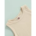 thumbnail image 6 of Caoirhny Toddler Girl 3Pcs Summer Outfits, Long Sleeve Sheer Shirt + Tank Tops + Shorts Set, 6 of 9