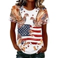 thumbnail image 2 of JTZGDY Womens Patriotic Shirts 4th of July American Flag Print Summer Short Sleeve Crewneck Graphic T-Shirts Trendy Holiday Oversized Tees Tops Multicolor#02 XXXXXL, 2 of 6