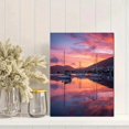 thumbnail image 2 of Sailboat Harbor Sunrise Seascape Canvas Print Wall Art for Living Room Bedroom Hotel Restaurant Office Home Decor, 2 of 8
