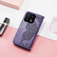 thumbnail image 4 of for Xiaomi 13 Wallet Case for Women Girls, Shiny Butterfly Flower PU Leather Cover with Card Slot Holder Flip Phone Case for Xiaomi 13 Rhinestone Deep Purple, 4 of 18