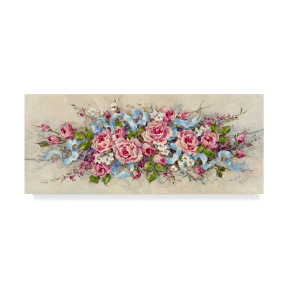 Trademark Fine Art 'Ribbons And Roses' Canvas Art by Barbara Mock