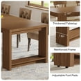 thumbnail image 4 of Tribesigns 86.61-inch Extra Long Dining Table for 6-8, Farmhouse Narrow Kitchen Table with Sturdy Legs, for Living Room, Dining Room, Walnut, 4 of 8