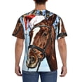 thumbnail image 3 of Bixox Men's Christmas Horse Printed Short Sleeve Skinny Athletic T-Shirt, 3 of 6