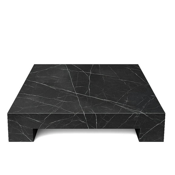 Genuine Marble Rectangular Four Legs Coffee Table - Nero Black Marble