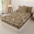 thumbnail image 2 of Erosebridal Western Cowboy Pattern Zipper Queen Comforter Set with Fitted Sheet and 2 Pillowcases,Desert Cactus Print Zipper Bedding Set,Brown White,Reversible, 2 of 6