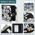 thumbnail image 5 of Small Wallet For Women Bifold Leather Pocket Coin Credit Card Holder With RFID Blocking Black White Color Skulls, 5 of 6