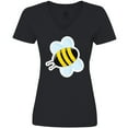 thumbnail image 3 of Inktastic Bumble Bee Women's V-Neck T-Shirt, 3 of 5
