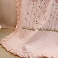 thumbnail image 2 of Edredón de algodón de color puro, elegante edredón de algodón con bordado de tencel, color rosa, 200 x 230 cm., 2 of 5