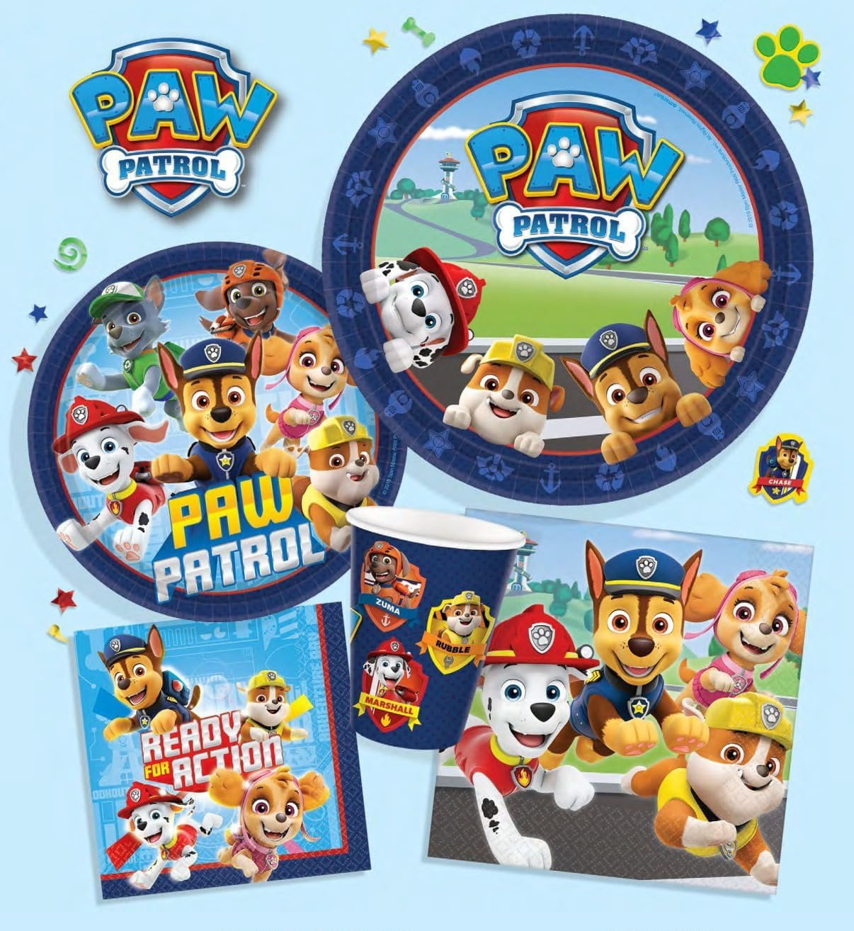  Unique Paw Patrol Dinnerware Bundle, Plates, Napkins, Table  Cover