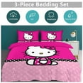 thumbnail image 5 of Hello Kitty Duvet Cover Set 3-Piece Bedding Set Soft Warm And Comfortable Soft Bed Set with 1 Duvet Cover And 2 Pillowcases for Bedroom All Season 79"x90", 5 of 7
