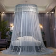 thumbnail image 4 of Yoloke Mosquito Net Bed Canopy for Girls, Princess Canopy Bed Curtain Fine Sheer Mesh Dome Bed Canopies, Kids & Adults Lace Tent for Twin Full Queen King Bed, 4 of 6