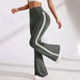 thumbnail image 3 of Bloomae Flare Legging for Women Tummy Control Yoga Pants High Waisted Bell Bottoms Loose Comfy Wide Leg Baggy Y2k Gym Athletic Striped Track Pants Gray XL, 3 of 10