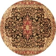 thumbnail image 1 of Ahgly Company Indoor Round Medallion Brown Traditional Area Rugs, 5' Round, 1 of 4