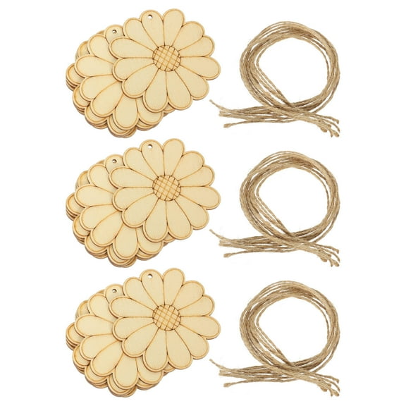 OUNONA Wooden DIY Cutouts for Craft Projects Light Yellow Plastic Unfinished Wood Pieces 50 Sets