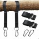 thumbnail image 1 of Kit de correas para columpio de árbol, con dos mosquetones de acero inoxidable, apto para colgadores de neumáticos, porches, exteriores y columpios para bebés., 1 of 5