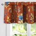 thumbnail image 2 of DriftAway Sylvia Floral Botanical Herbs Watercolor Printed Pattern Lined Blackout Thermal Insulated Window Curtain Valance Rod Pocket Single 52" x 18" Plus 2" Header, Rust, 2 of 6