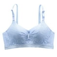 thumbnail image 2 of TrendVibe365 Nursing Bra Womens Nursing No Underwire Push up Bralettes Padded Button Front Adjustable Strap Corset Bra Full Coverage Crop Cami Top Comfort Lingerie Blue 34, 2 of 5
