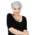 thumbnail image 2 of Hats, Scarves and More Celeste Cotton Chemo Scarves Pre Tied Head Scarf For Women Cancer Patients (Heather Gray), 2 of 2