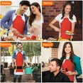 thumbnail image 4 of Red Christmas Santa Costume Apron-Garden Aprons for Women with Pockets-Cotton Linen Waterproof Kitchen Cooking Gardening Aprons Adjustable for Kitchen,Cooking,BBQ and Salon 32"x27", 4 of 7