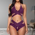 thumbnail image 2 of Levmjia Womens Lingerie Exotic Sets Ladies Fashion Temptation Lace Neckband Underwear, 2 of 6