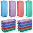 thumbnail image 2 of Bangcool Plastic Pencil Cases with Clear Snap-Tight Covers, Red & Green & Blue & Purple, 12 Count, 2 of 7