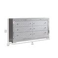 thumbnail image 5 of Benjara BM300500 62 in. Crossed Design & Blex Wide Dresser Chest with 6 Drawers, Silver, 5 of 5