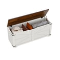 thumbnail image 5 of Uforic 47.2" Farmhouse Storage Bench, Wooden Chest with Safety Hinges, Shoe Organizer - White, 5 of 10