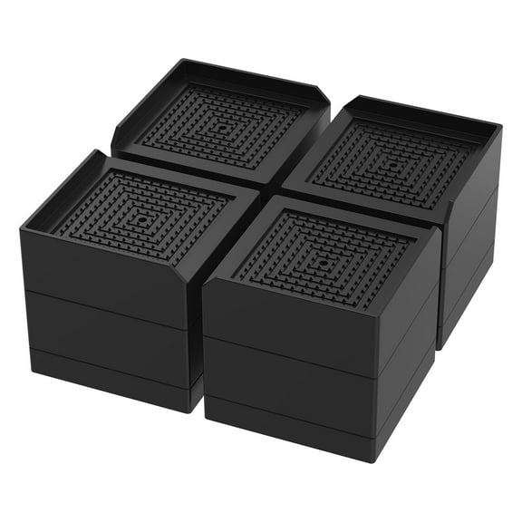 4Pcs Bed Risers Shock Absorption TPU Furniture Risers Stackable Bed Lifting Blocks Easy to Install for Couch Desk Chairs