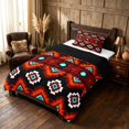 thumbnail image 2 of Manfei Southwestern Aztec Twin Comforter Sets, , Orange Black Bedding Set, Black Reversible 2 Pieces, 1 Comforter and 1 Pillowcase, 2 of 6