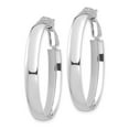 thumbnail image 2 of Primal Gold 14 Karat White Gold 5mm Oval Omega Back Hoop Earrings, 2 of 4