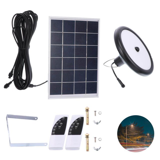 Solar Lights Motion Sensor Solar Pendant Light with Adjustable Multi-position Panel Waterproof Solar lamp with Remote Control for Garage Deck Fence Patio