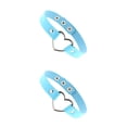 thumbnail image 2 of sweethay Collar colorido Gargantillas de cuero de clavícula de Halloween de estilo japonés multicolor Gargantilla de corazón de diseño simple Azul Azul claro 2piezas sweethay CBP038105, 2 of 6
