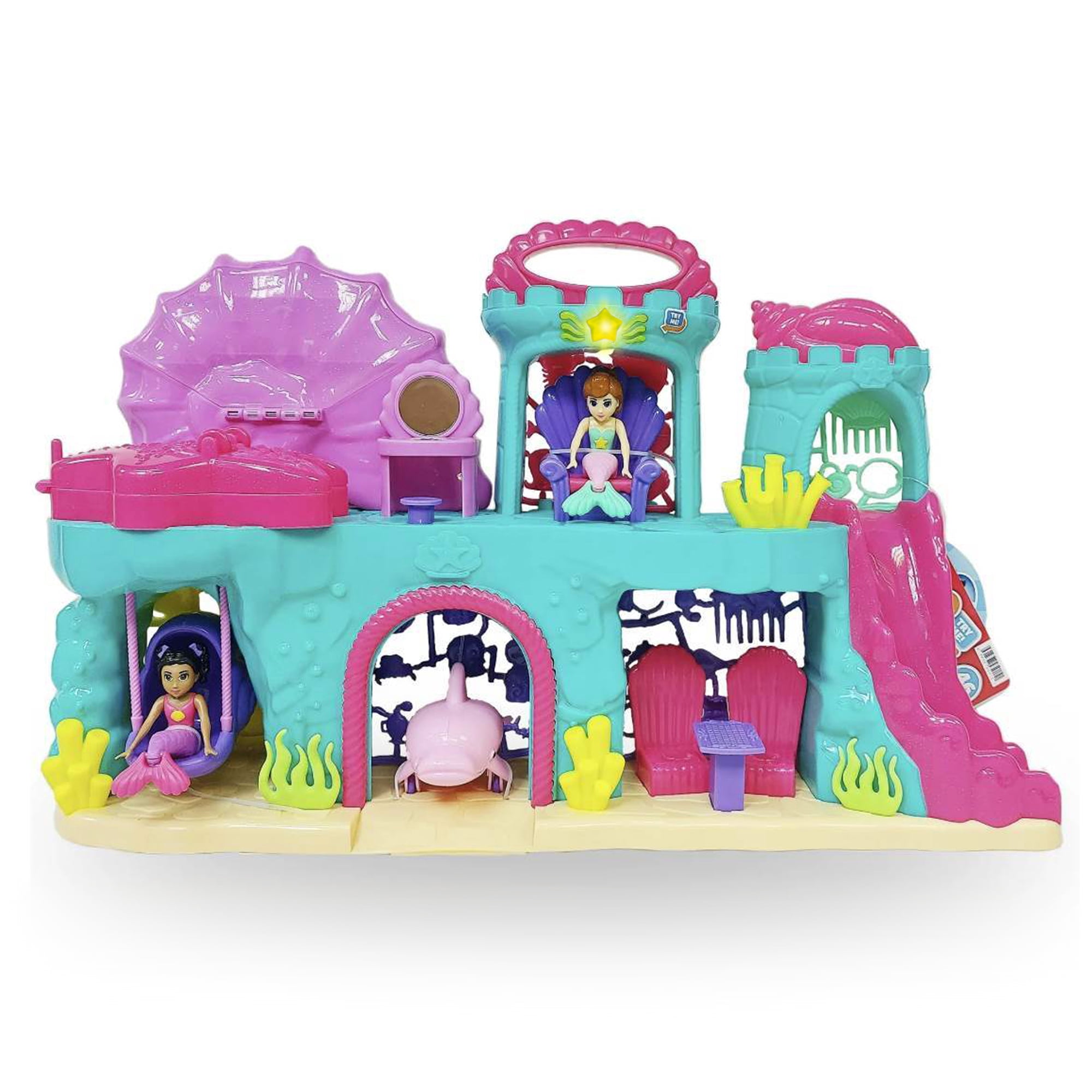 Kid Connection Mermaid Palace Play Set with Lights and Sounds, 46 Pieces, Ages 3+
