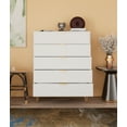thumbnail image 6 of 5-Drawer Chest in MDF Wood with Gold Metal Legs, 6 of 6