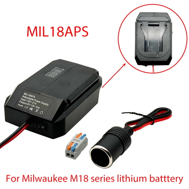 18V to 12V Step Down Converter For Mil*wau*kee Battery Adapter Cigarette Lighter Adapter Power Wheel Adapter
