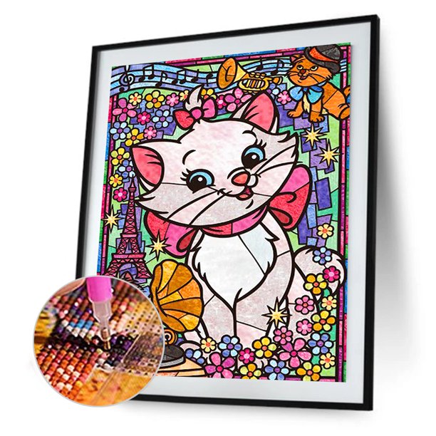 Cuadros Decorativos 5D diamante pintura gato hembra taladro redondo completo Rhinestone DIY pared arte manualidades DQrwqpou Nuevos Originales