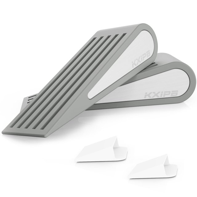 Cuña antideslizante antideslizante para puerta, paquete de 2 unidades, goma, gris