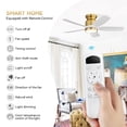 thumbnail image 6 of Sofucor 42" Gold Farmhouse Ceiling Fans with Light and Remote, 6-Speed for Bedroom, Living Room, Indoor, 6 of 12