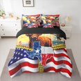 thumbnail image 2 of jejeloiu Modern American Flag 7-Piece Bedding Comforter Set,Brown Highland Cattle King Bedding Sets Reversible, 2 of 8