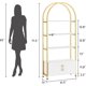 thumbnail image 2 of Architectural marvel: 4 niveles arched estante doors - 71.5in altura industrial design sturdy metal frame - freestanding exposición estante oficina, sala estar - abiertos estantes included, 2 of 7