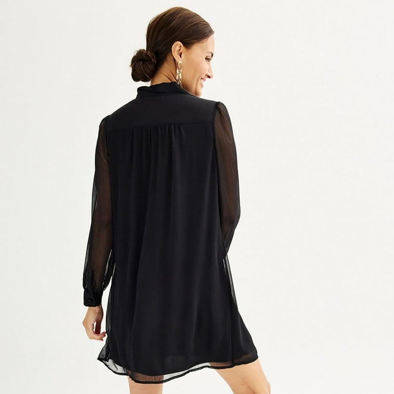 ワンピース ETMON Waist Pintuck Dress, Black Women's Nine West Swing Pintuck Dress Color: Mineral Black