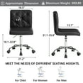 thumbnail image 4 of VECELO Armless Office Desk Chair, Height Adjustable PU Leather Swivel Task Chairs, Black, 4 of 13