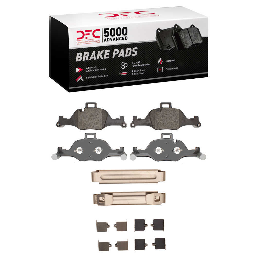 Dynamic Friction Company 1552-2060-01 DFC 5000 Advanced Brake Pads - Low Metallic and Hardware Kit